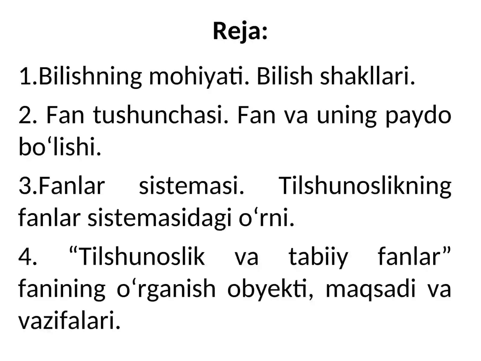 TILSHUNOSLIK VA TABIIY FANLAR. TILSHUNOSLIKNING FANLAR SISTEMASIDA TUTGAN O‘RNI 2