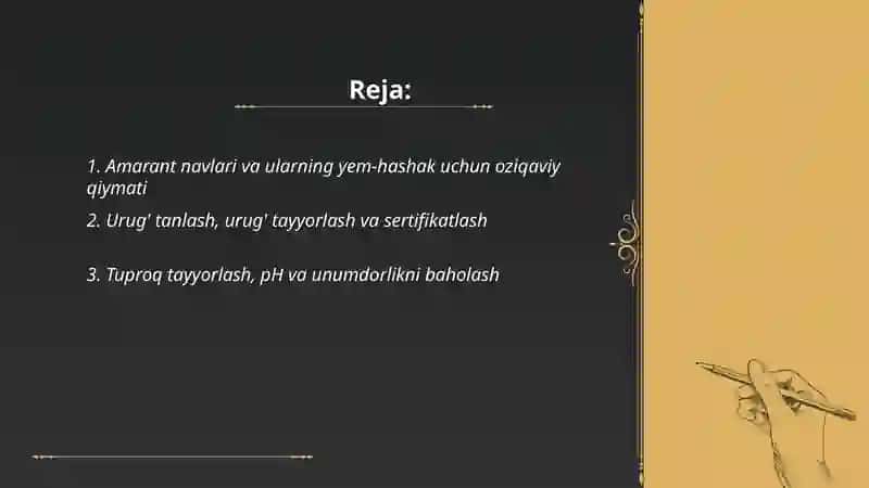 Amaratni yem-hashak uchun yetishtirish texnalogiyasi 2