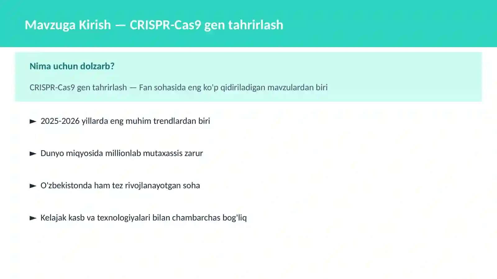 CRISPR-Cas9 gen tahrirlash 2