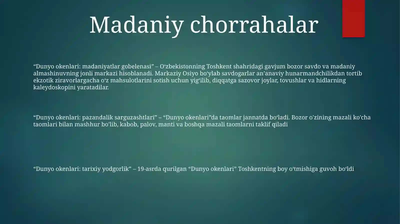 Dunyo Okenlari 2