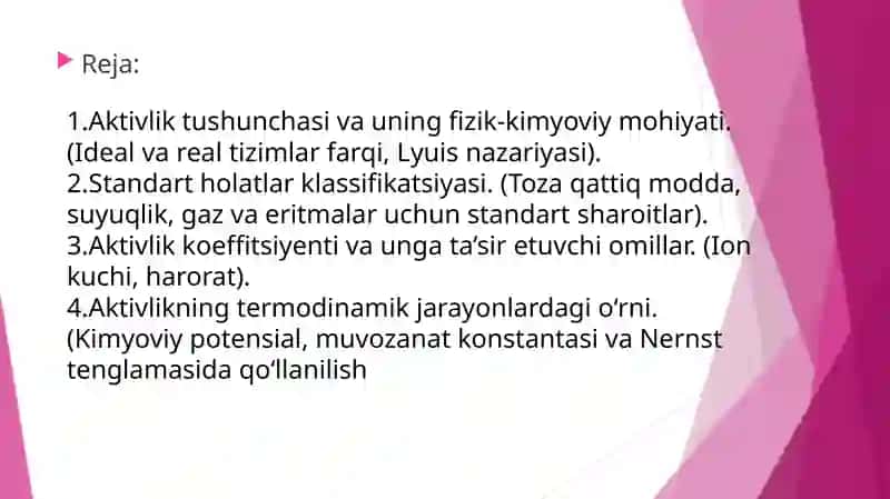 Moddalarning standart holatdagi aktivligi 2