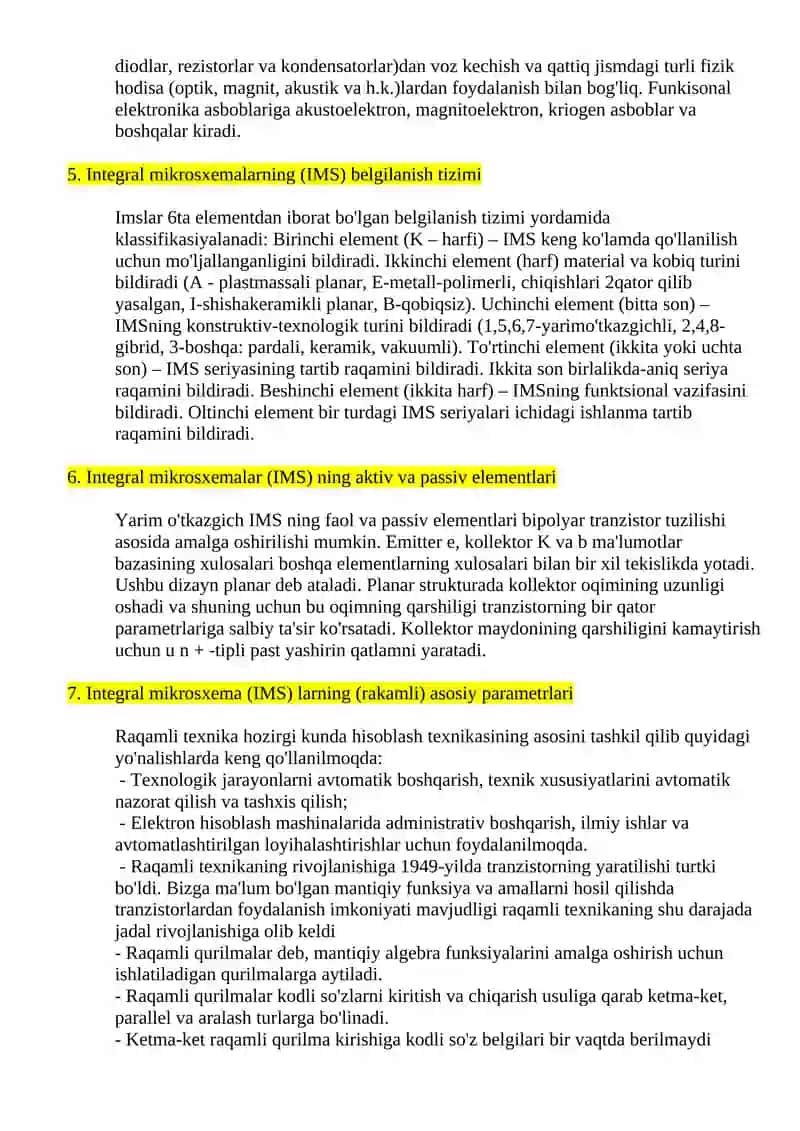Elektronika faniningi mazmuni 2