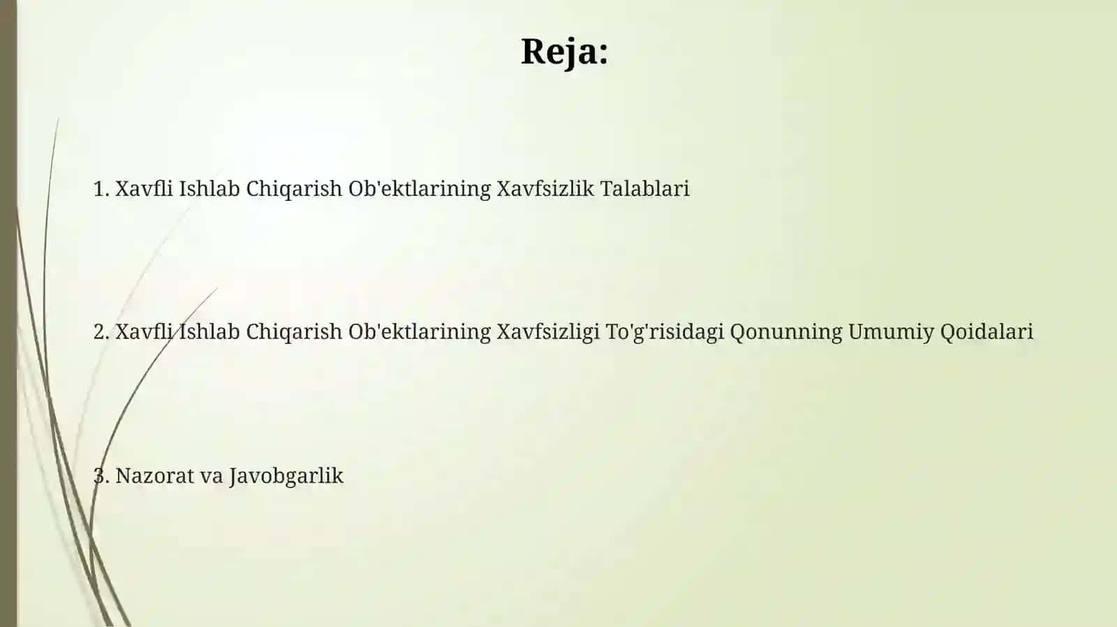Xavfli Ishlab Chiqarish Ob'ektlarining Xavfsizligi To'g'risidagi Qonun 2