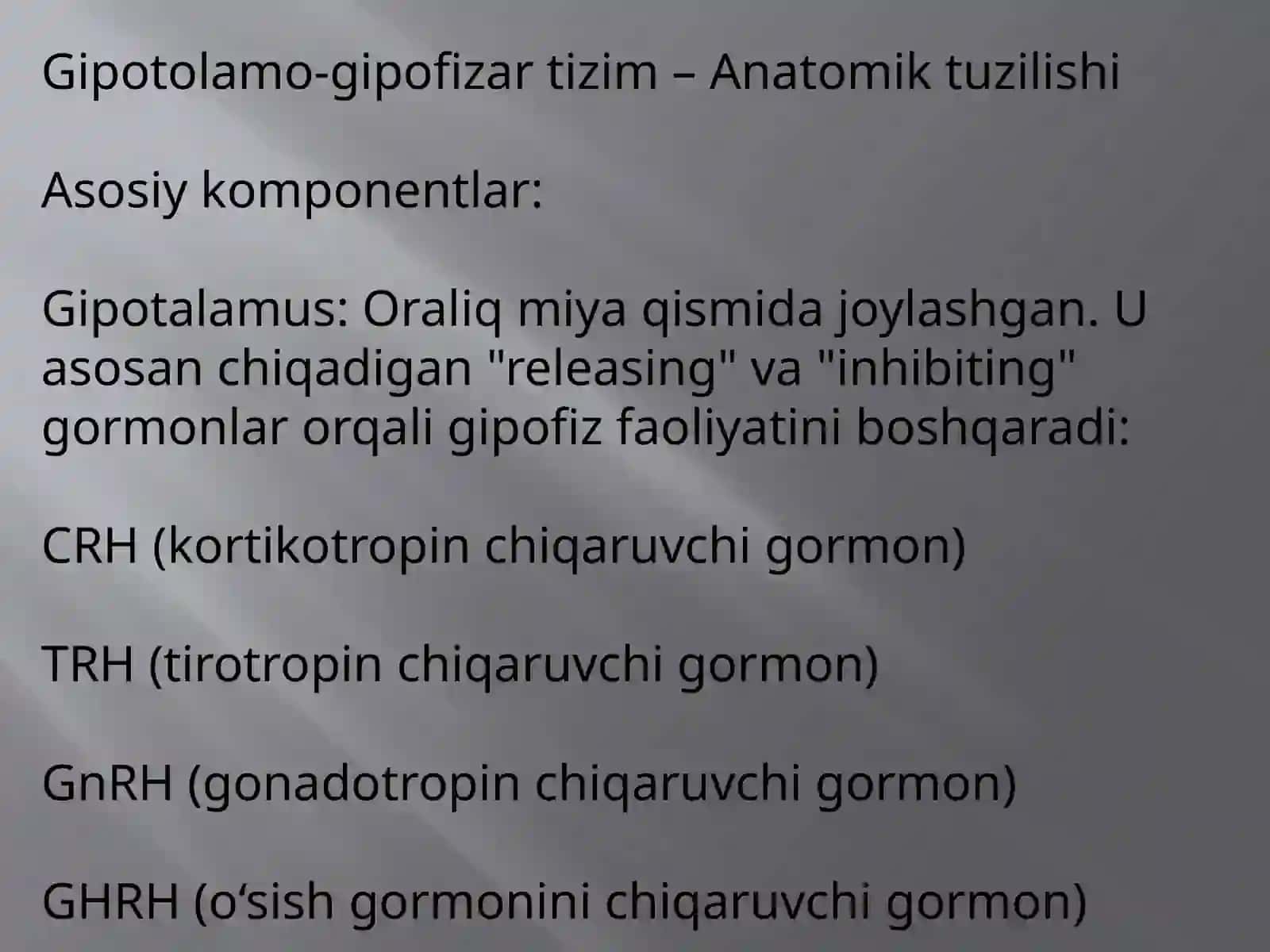 Gipotolamo-gipofizar tizim faoliyati buzilishi 2