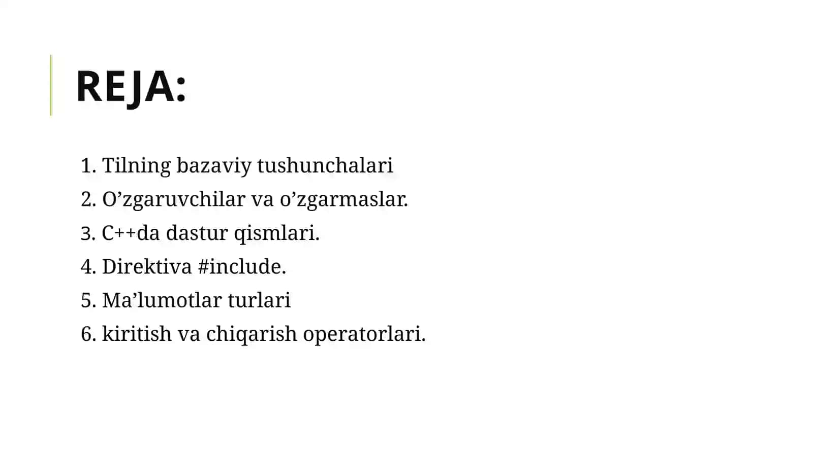 Dasturlashning asosiy tushunchalari 2