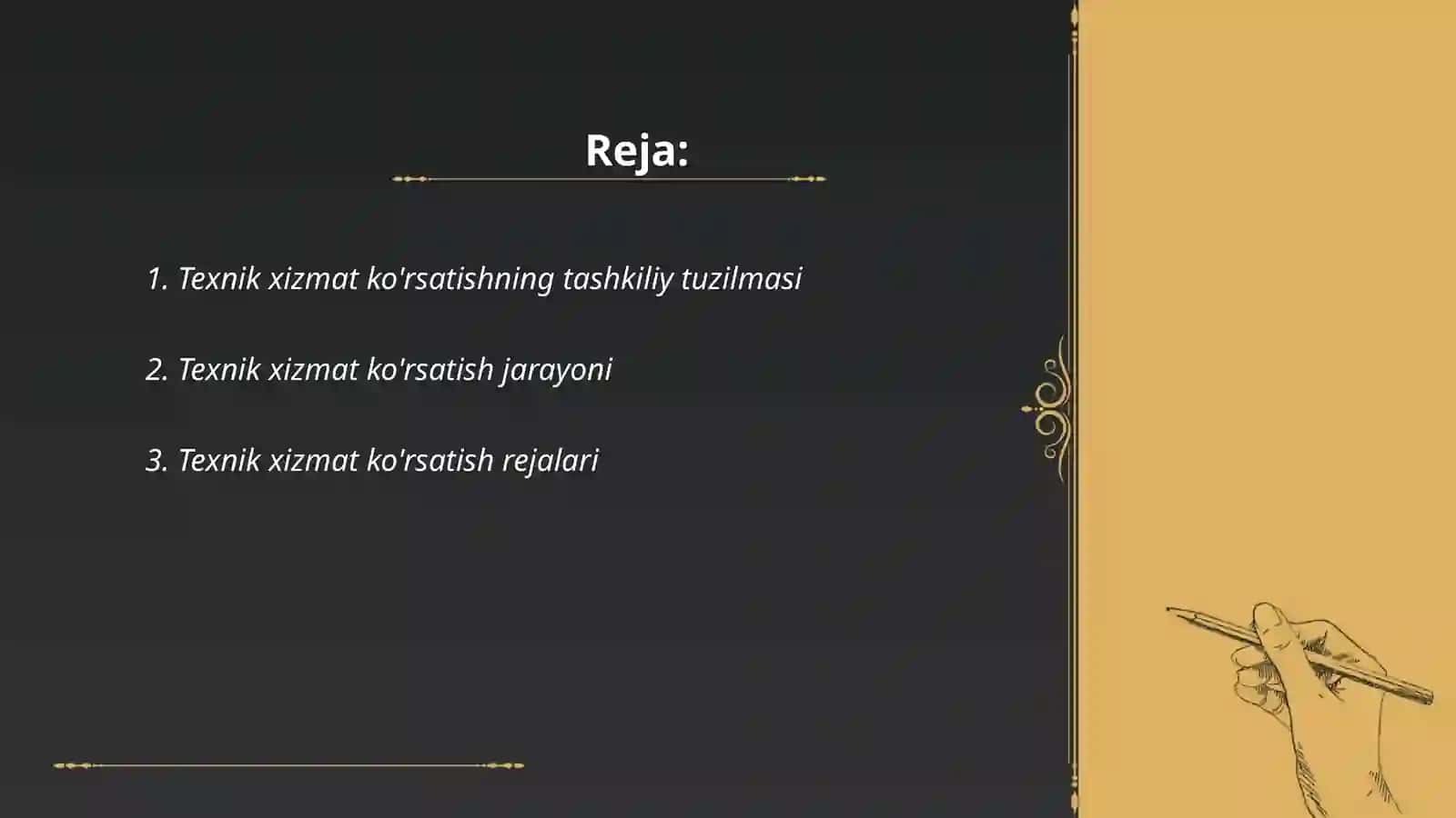 Texnik xizmatni tashkil etish shakl va usullari 2