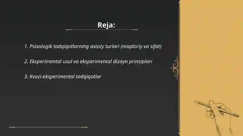 Psixologiyaning tadqiqot metodlari va tarmoqlari 2
