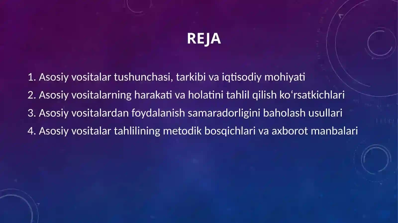 Asosiy vositalar tahlilining metodikasi 2