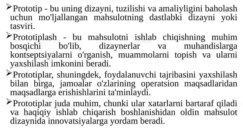 Prototip vositalari bilan interaktiv prototip dizayni va sinovi 2