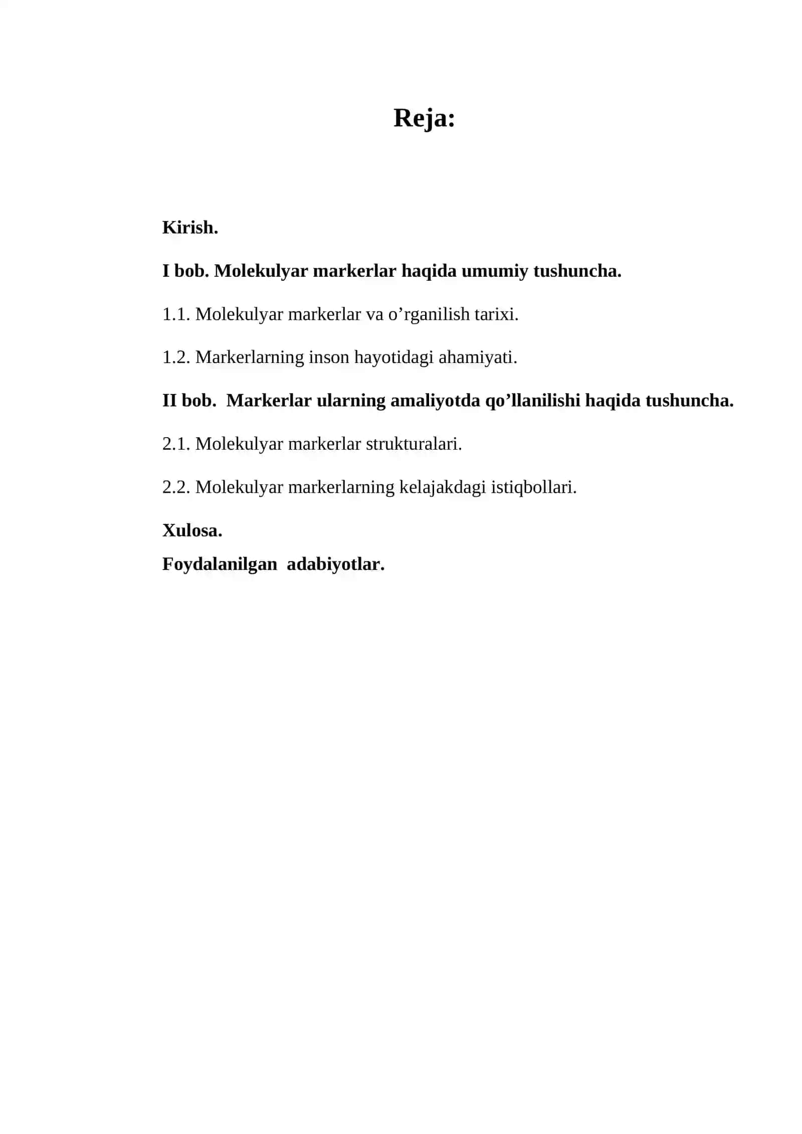 Molekulyar markerlar va ularning amaliyotda qo'llanilishi 2