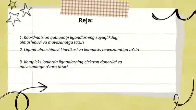 Ligandlarning ta'siri 2