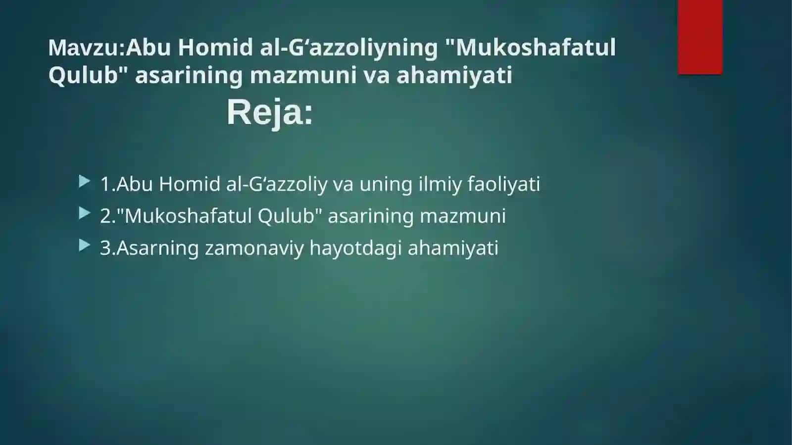 AbuHomidal-G‘azzoliyning"MukoshafatulQulub"asariningmazmunivaahamiyati 2