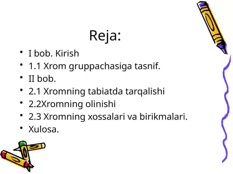 Xromning olinishi 2