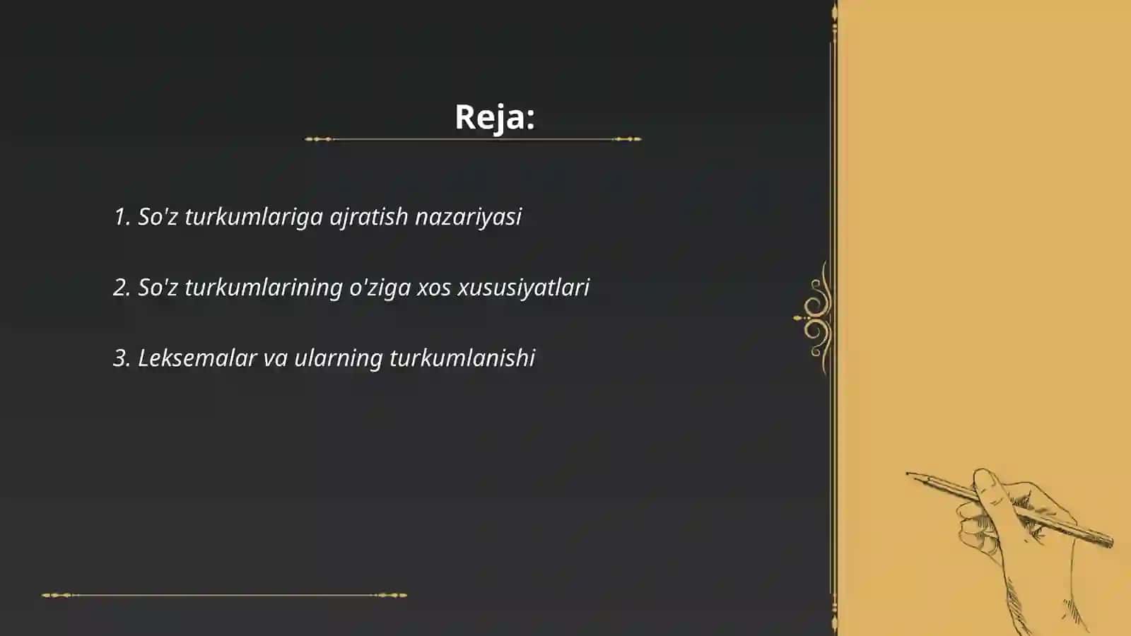 So'zlarni turkumlarga ajratish tamoyillari 2