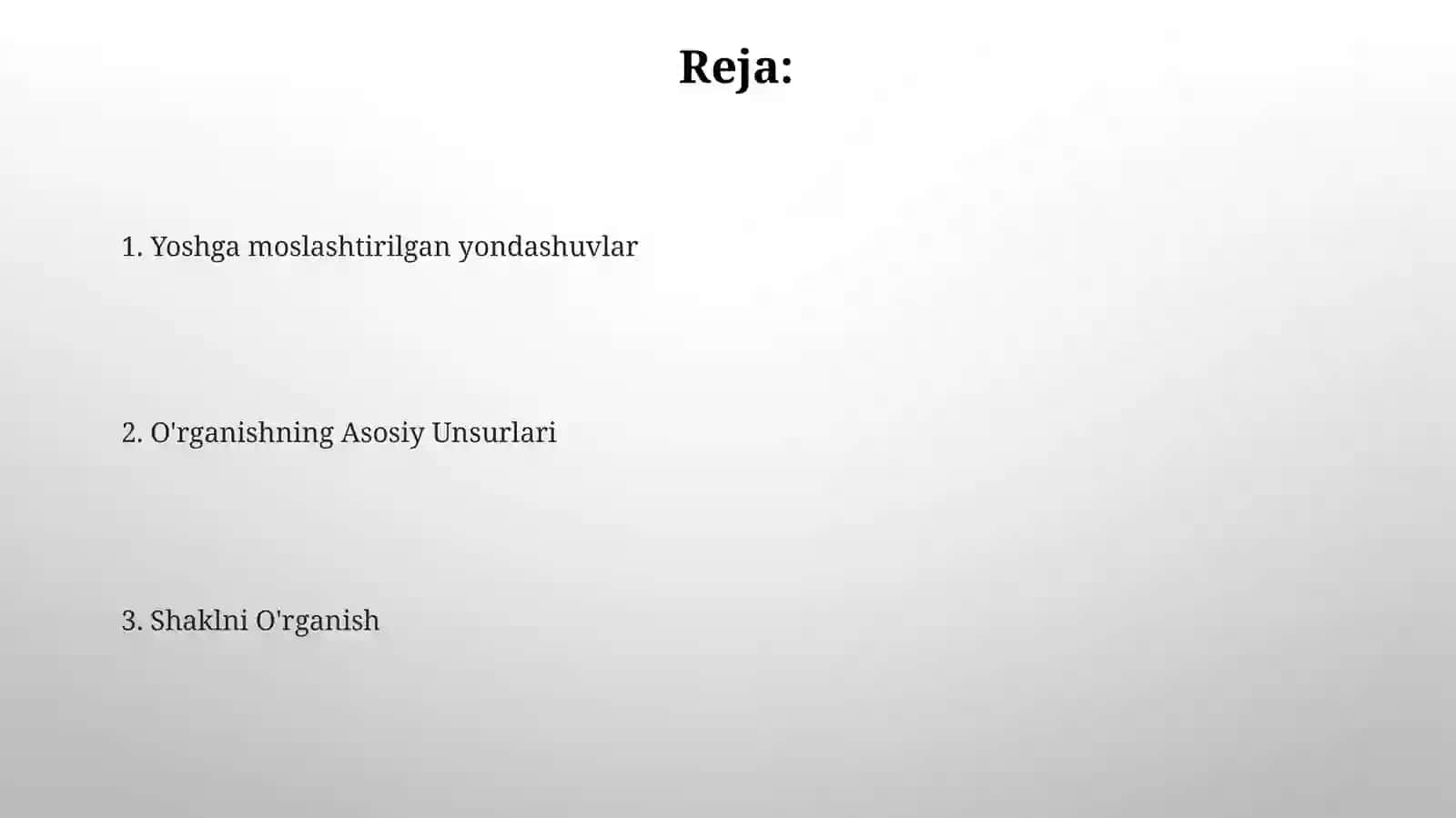 Turli yoshdagi bolalarda predmetlar shakli va ularning qismlarini tahlil qilish mashqqildirish 2