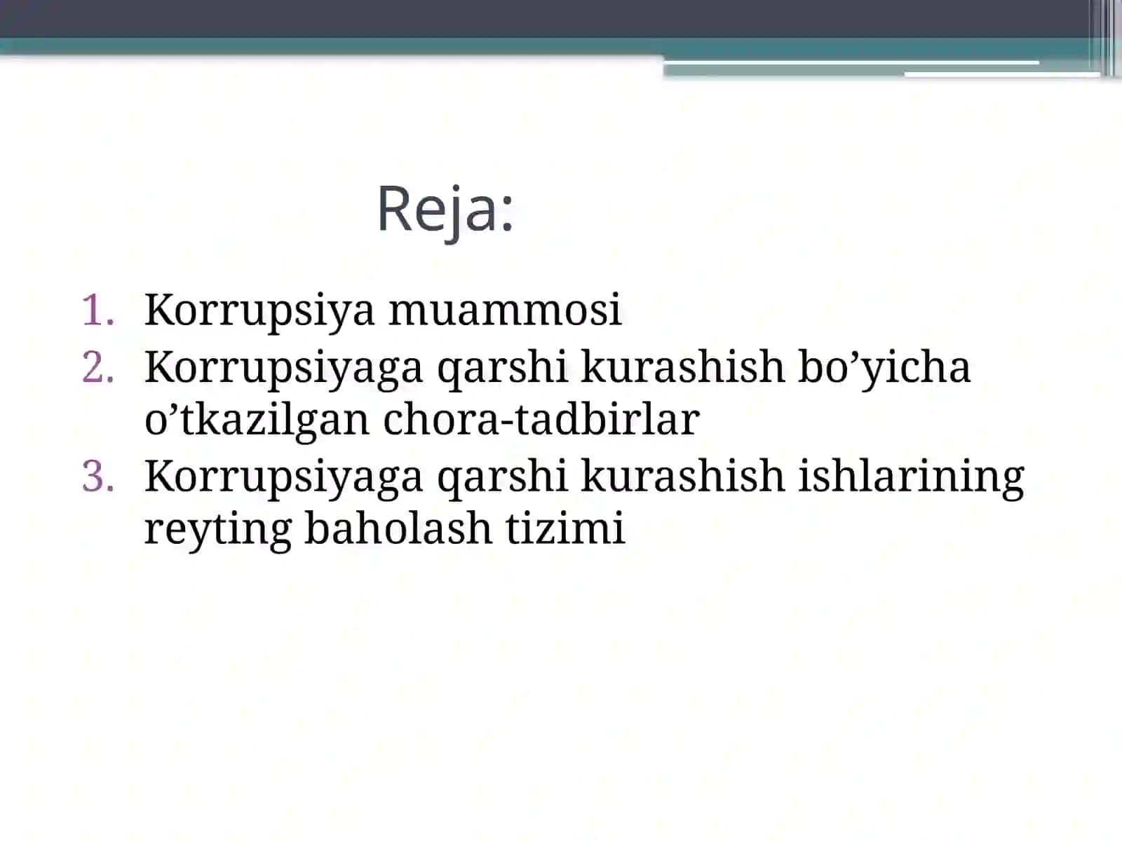 Korrupsiyaga qarshi kurashish bo'yicha xalqaro qonun va huquq mexanizmlari 2