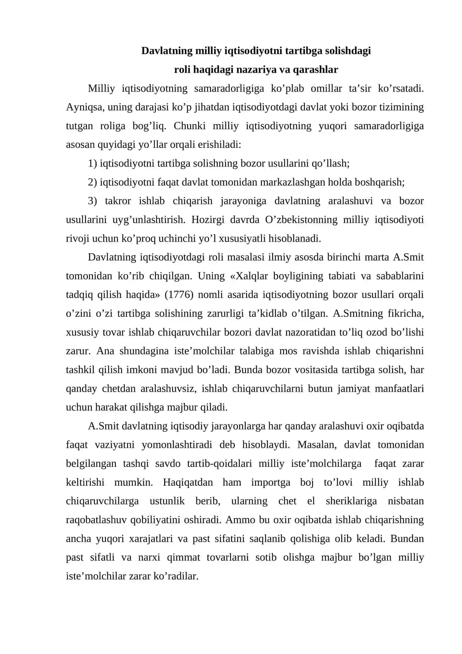 Davlatning milliy iqtisodiyotni tartibga solishdagi roli 2