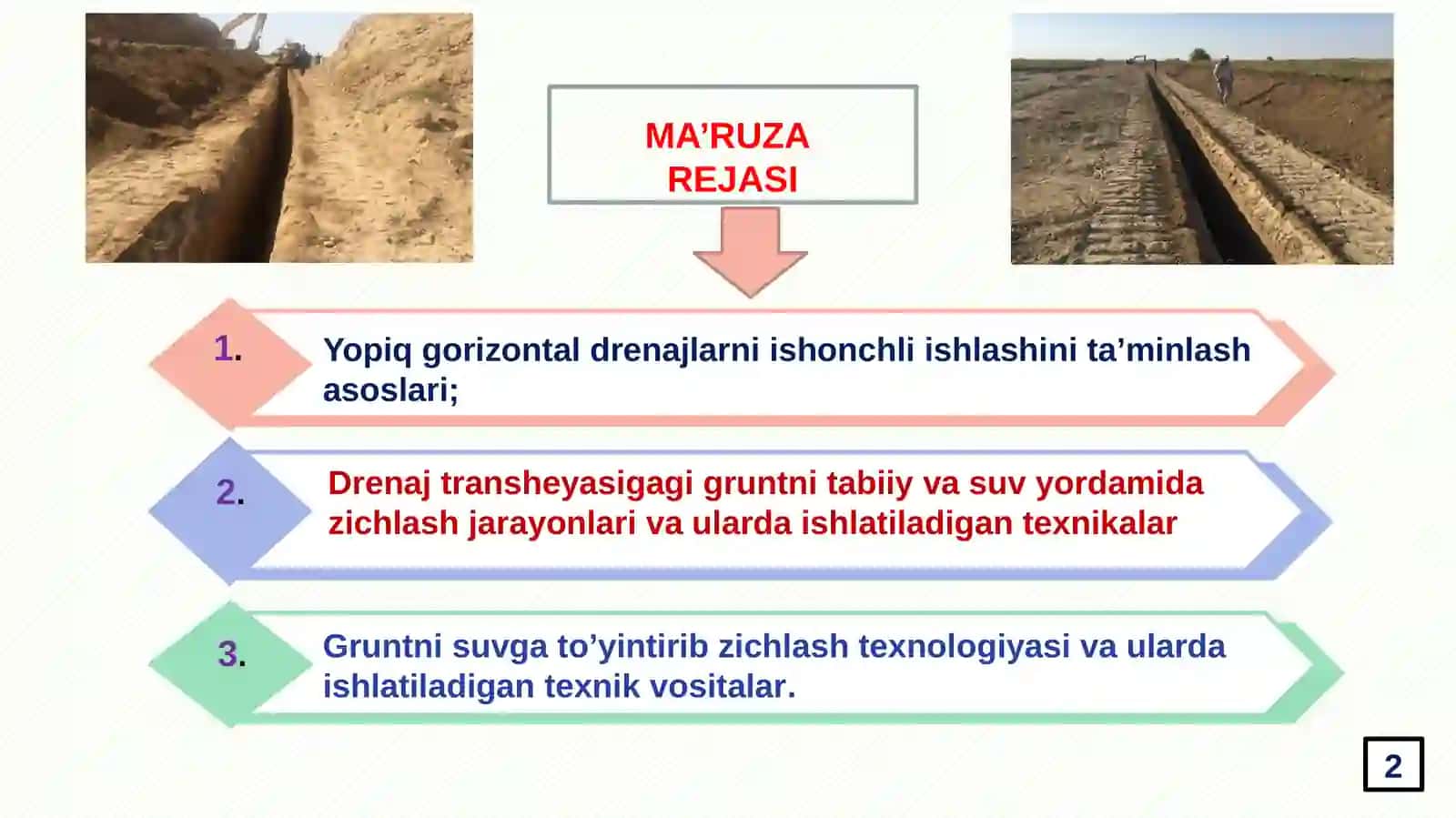 DRENAJTRANSHEYALARINIQAYTA KO`MISHDA ZICHLASH MASHINALARI 2