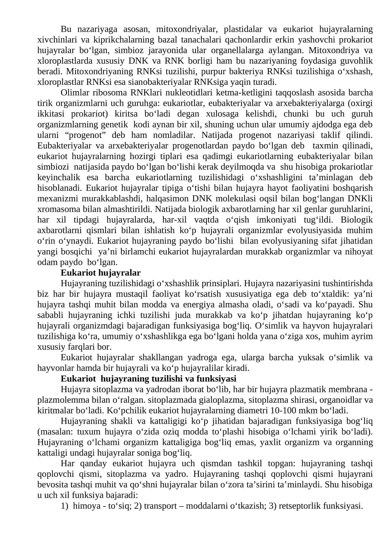 Eukariot Hujayralarning Ultrastruktur Tuzilishi 2
