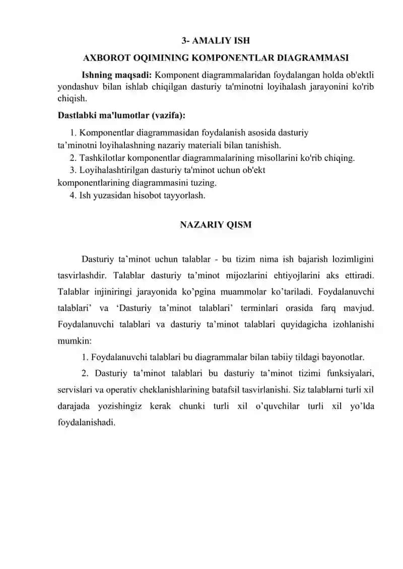 AXBOROT OQIMINING KOMPONENTLAR DIAGRAMMASI 2