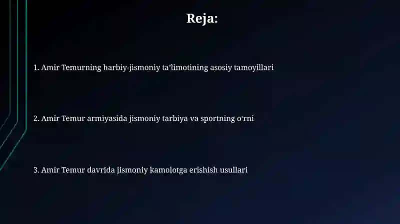 Amir Temurning harbiy-jismoniy ta'limoti 2