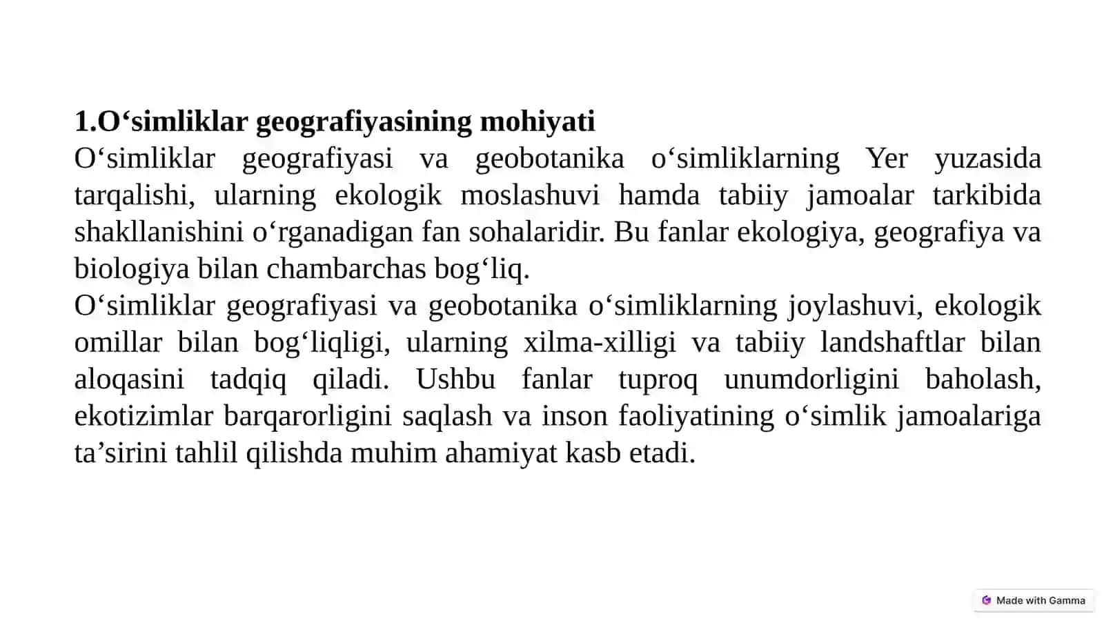 Oʻsimliklar geografiyasi va geobotanikasi 2