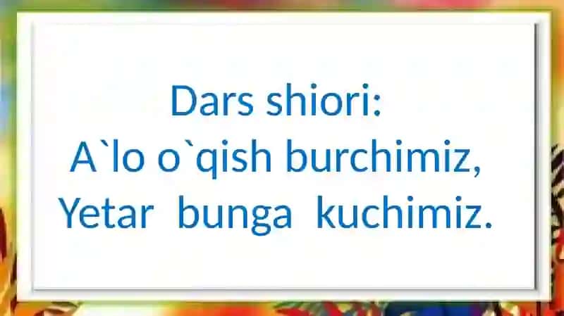 Unli tovushlar va harflar 2