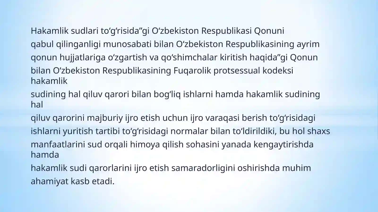 HAKAMLIK SUDINING HAL QILUV QARORIBILAN BOG‘LIQ BO‘LGAN ISHLARNI YURITISH 2