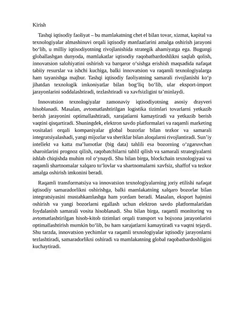 Tashqi iqtisodiy faoliyat va raqamli-innovatsion texnologiyalar 2