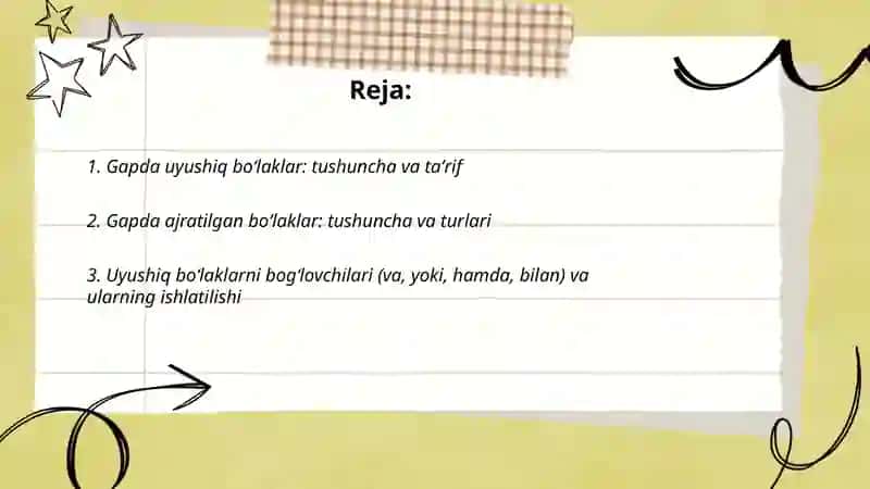 Gapda uyushiq va ajratilgan boʻlaklar 2