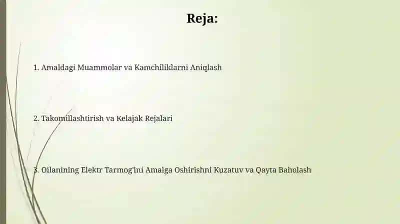 Amaldagi Muammolar va Kamchiliklarni Aniqlash 2