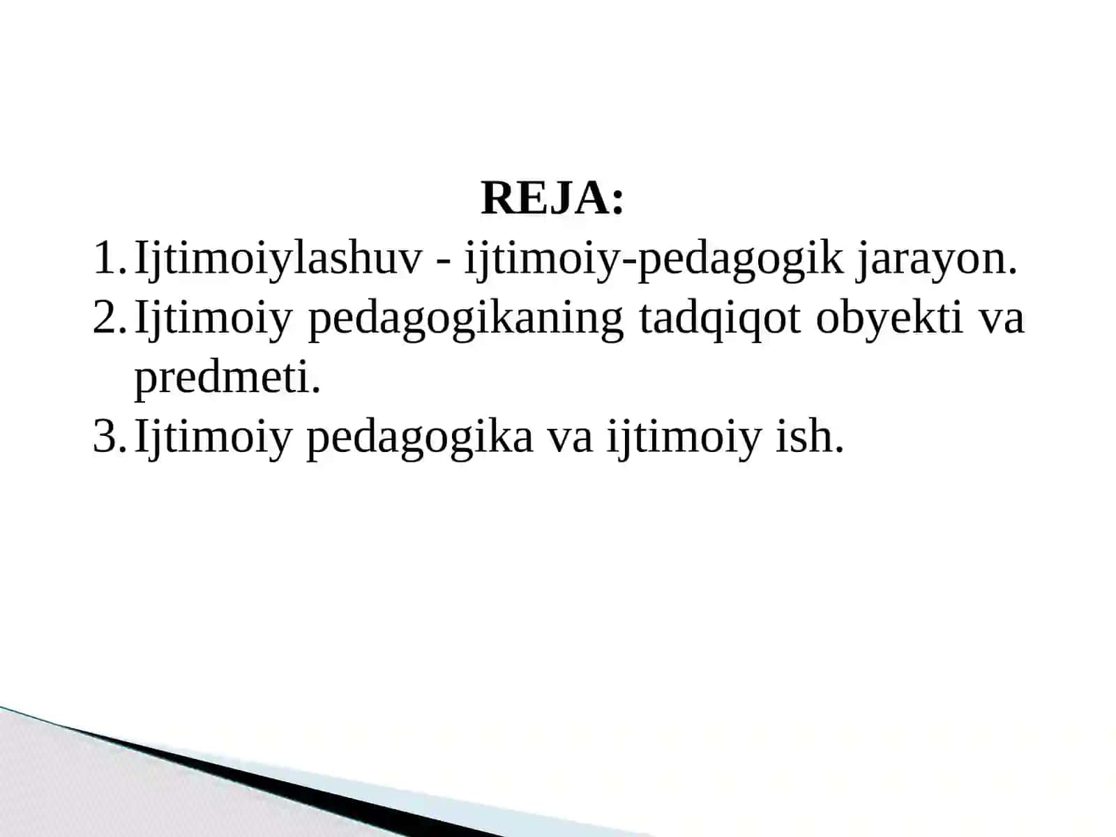 Ijtimoiy pedagogika fan va amaliy faoliyat sohasi sifatida 2