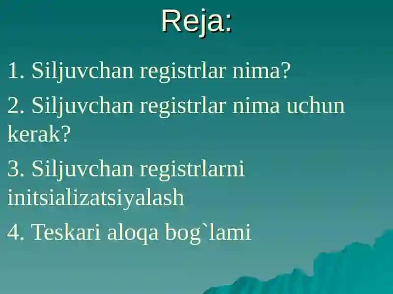 Siljuvchan registrlar 2