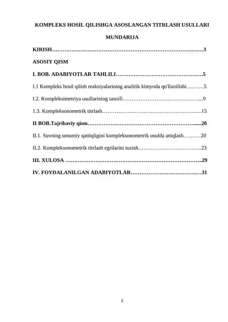 Kompleks hosil qilishga asoslangan titrlash usullari 2
