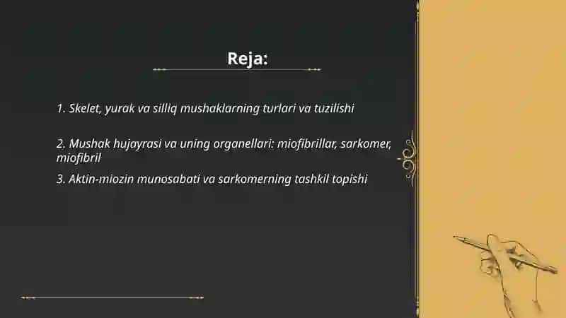 Mushak tizimi Mushak fiziologiyasi 2