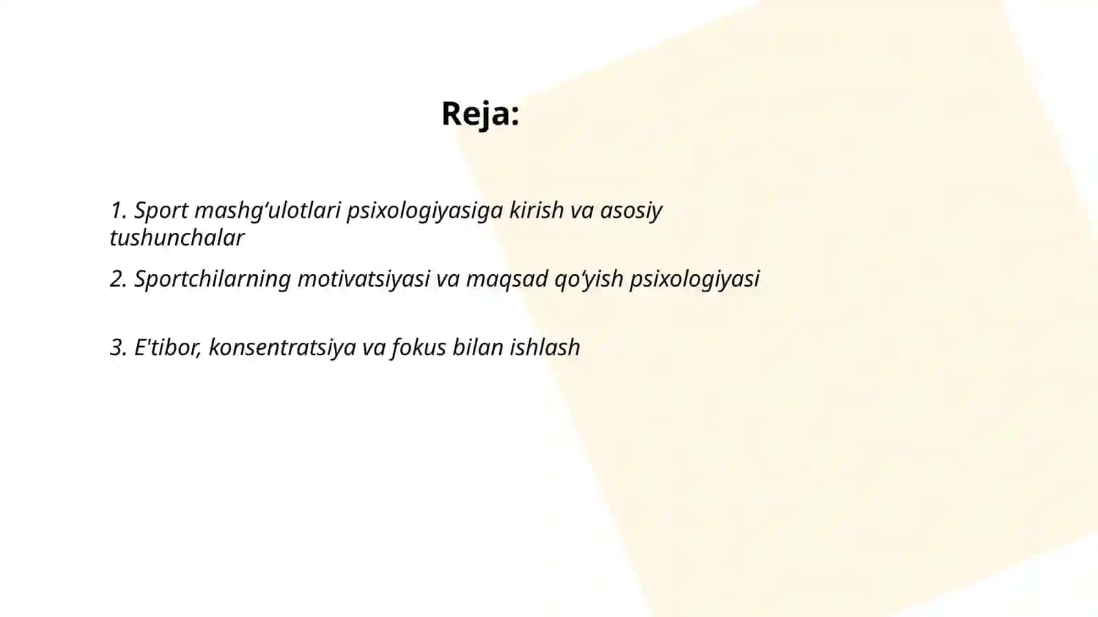 Sport mashgʻulotlari psixologiyasi 2