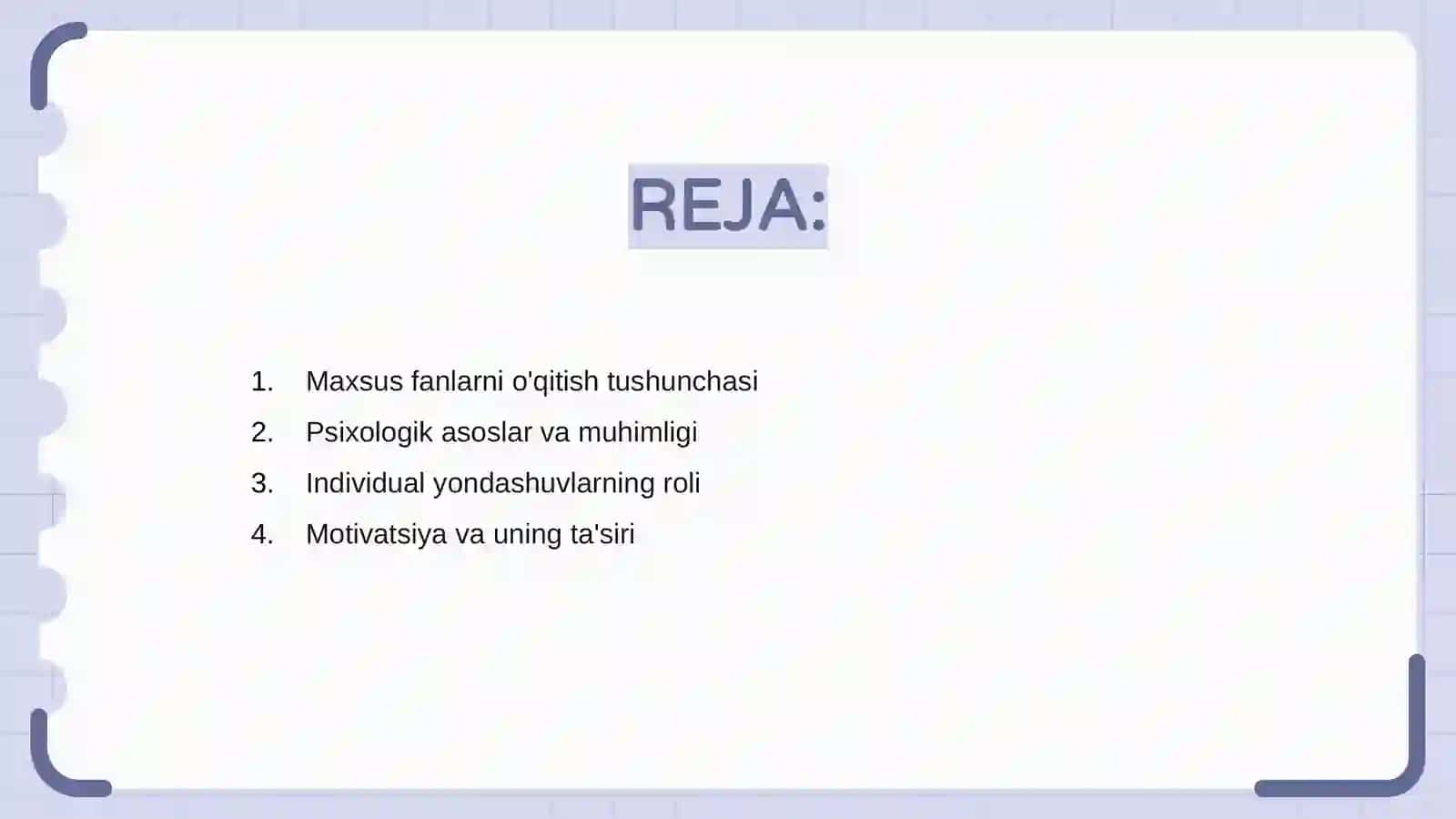 Maxsus fanlarni o'qitishning psixologik asoslari 2