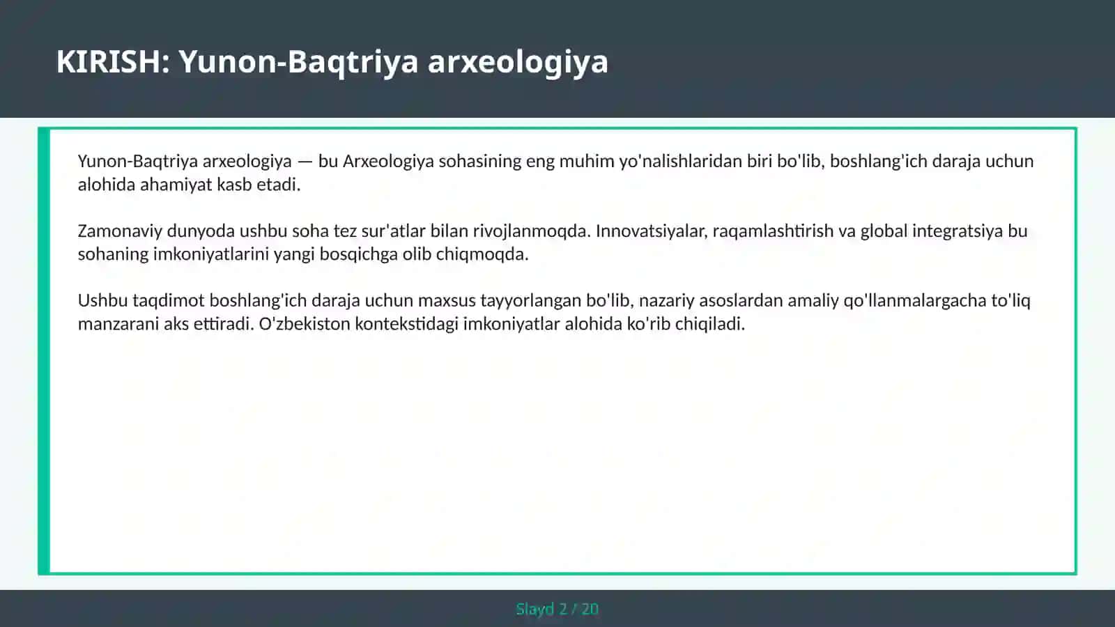 Yunon-Baqtriya arxeologiya 2