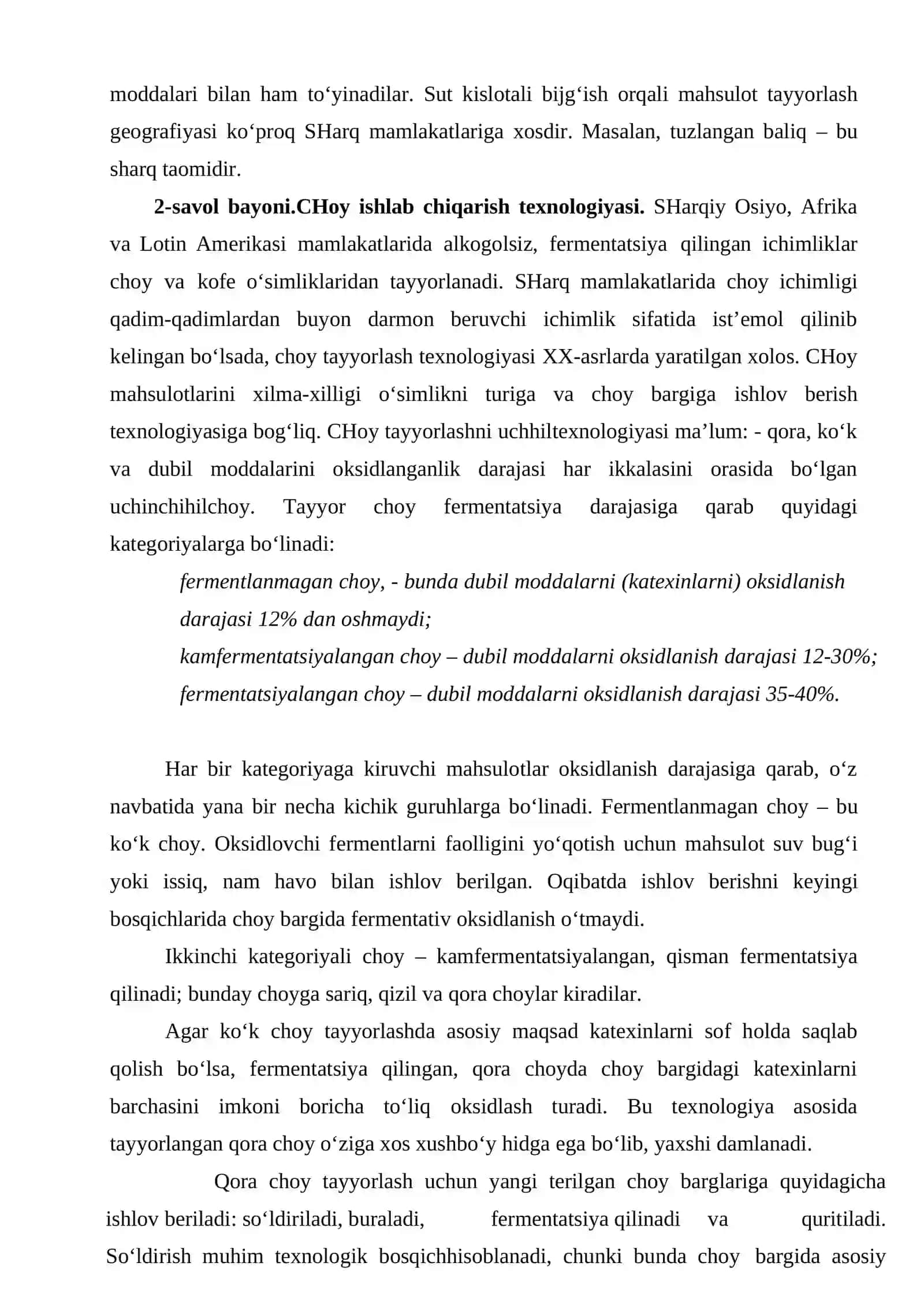 FERMENTATSIYALANGAN OZIQ-OVQAT MAHSULOTLARI VA FUNKSIONAL QO‘SHIMCHALAR 2