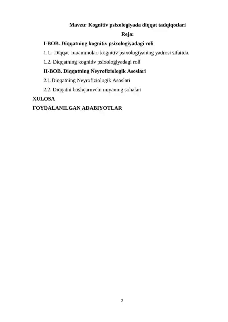 Kognitiv psixologiyada diqqat tadqiqotlari 2