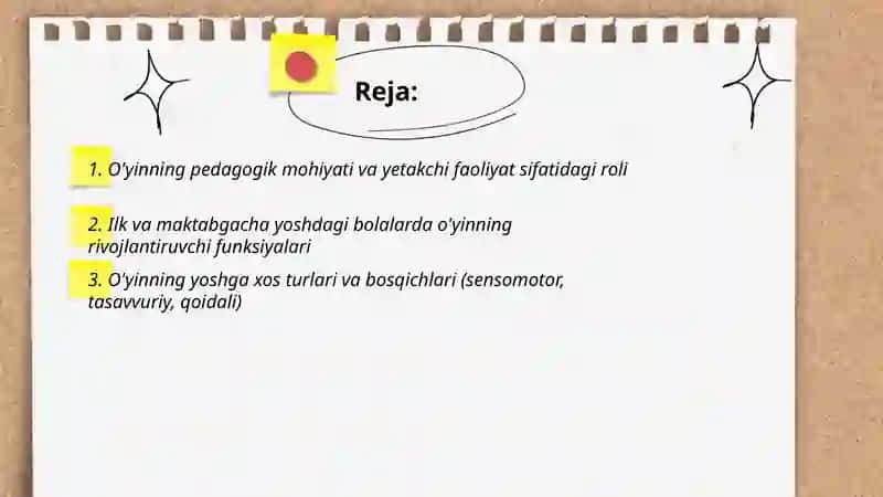 Óyin ilk va maktabgacha yoshdagi bolalar hayotida yetakchi faoliyat sifatida 2