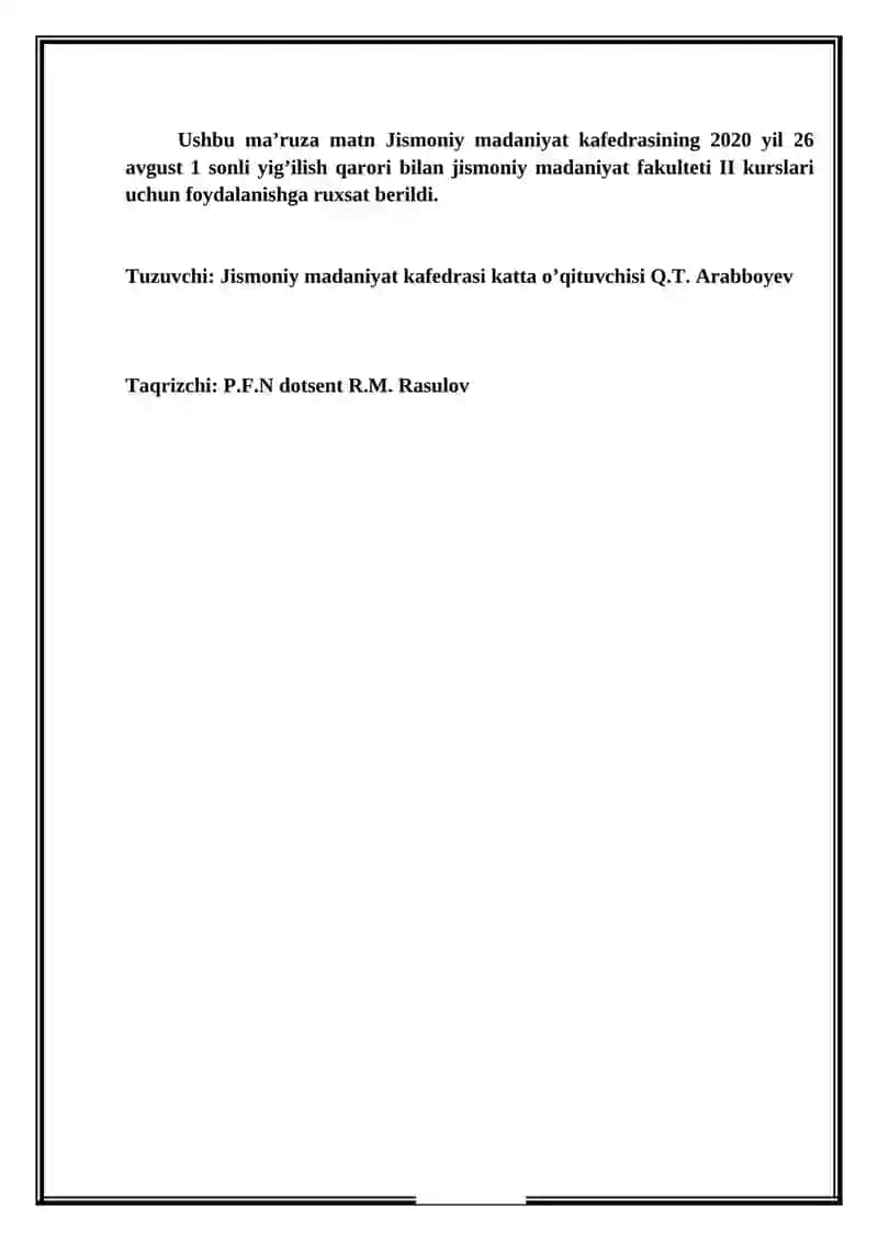 Jismoniy madaniyat nazariyasi va metodikasi 2