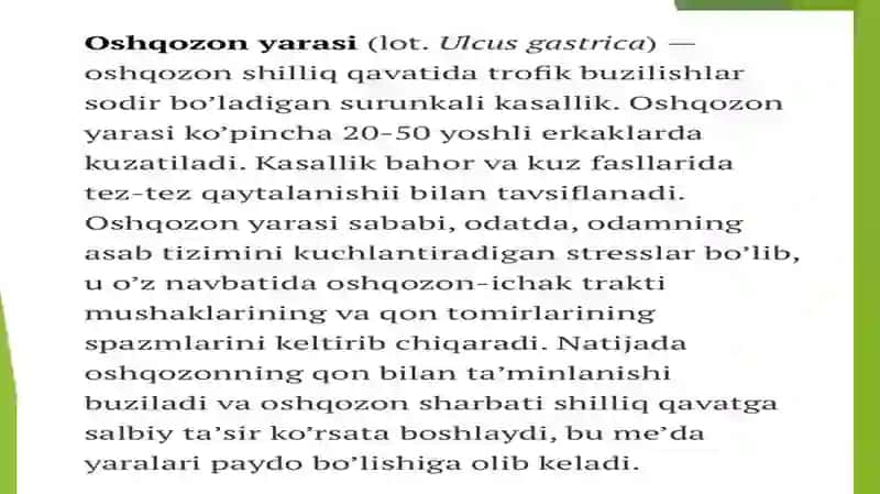 Yara kasalligini davolashning zamonaviy usullari 2