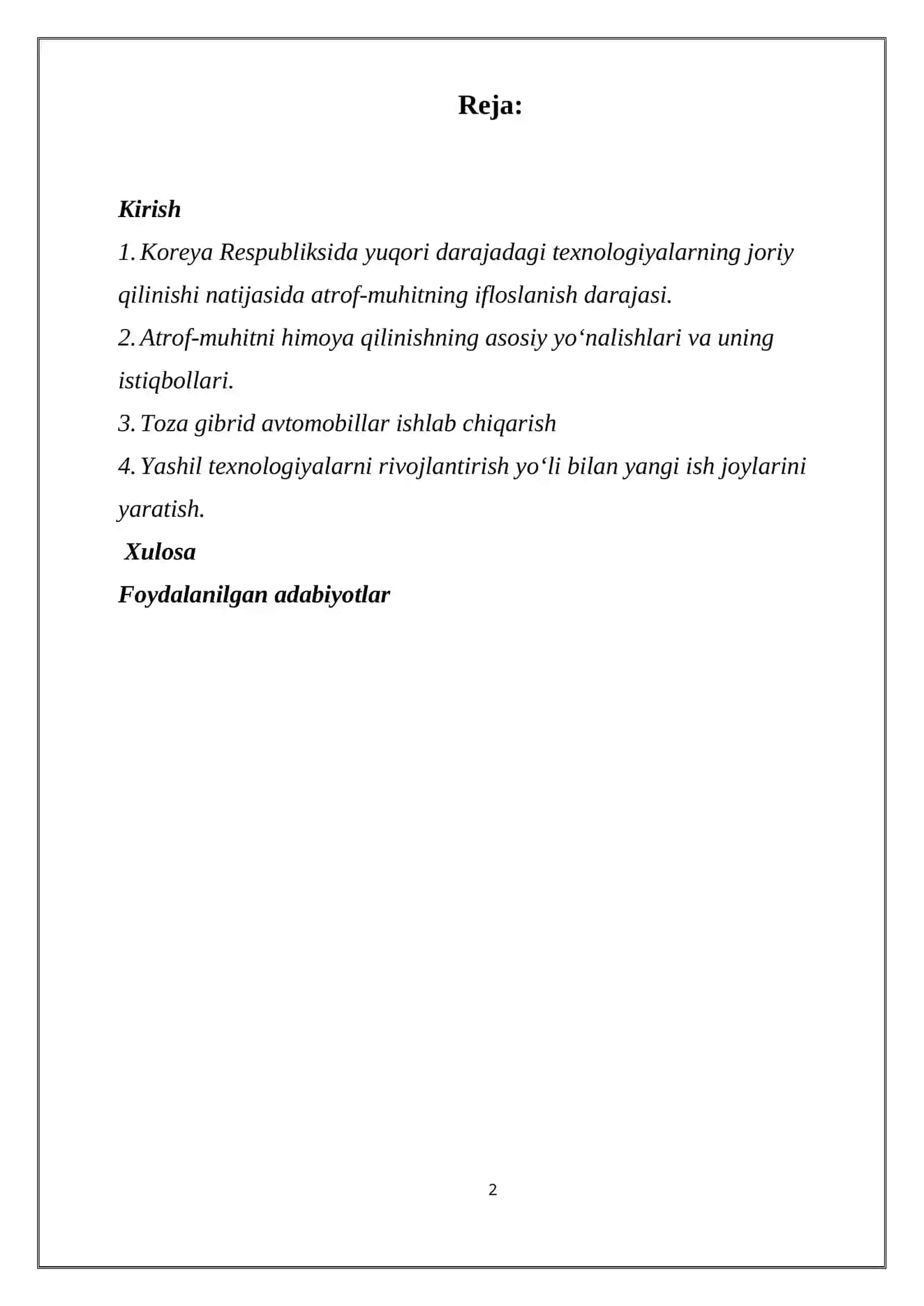 KOREYA RESPUBLIKASIDA EKOLOGIK MUAMMOLAR VA ULARNI BARTARAF ETISHNING IQTISODIY YO‘LLARI 2
