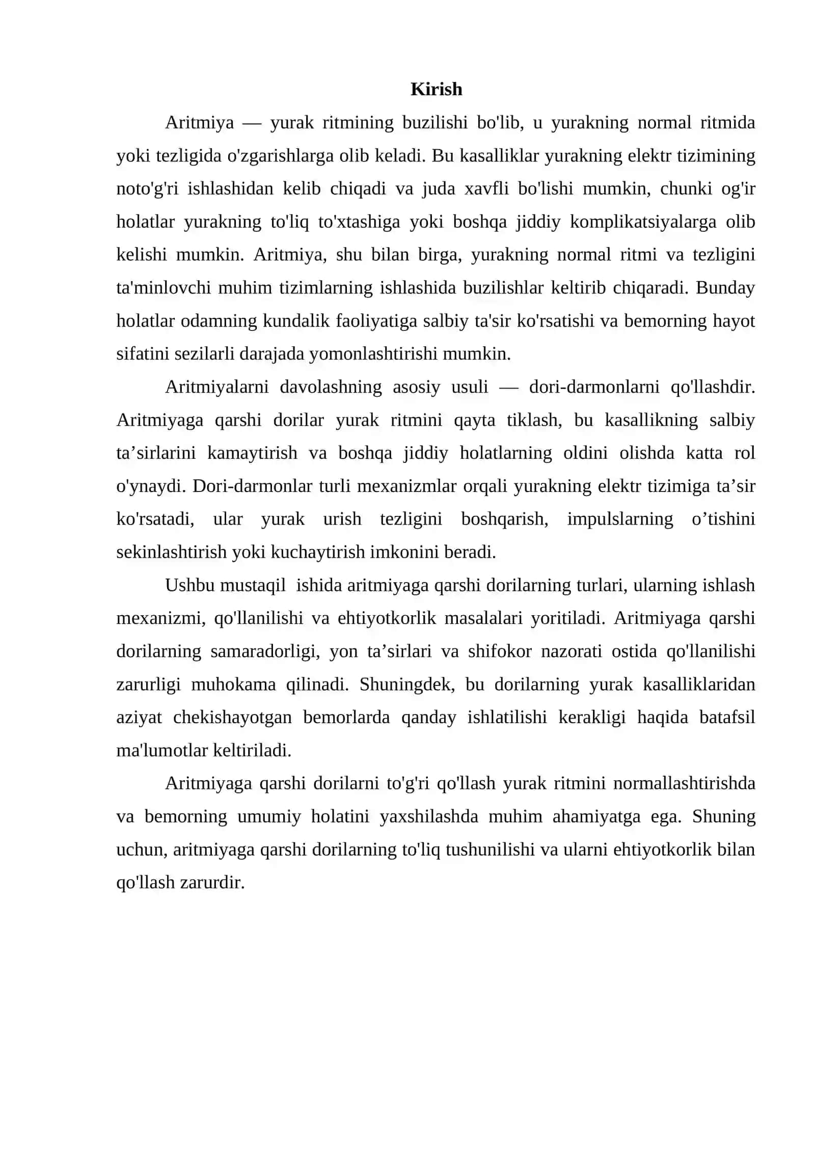Aritmiyaga qarshi dorilar 2