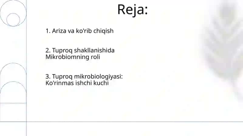 Tuproq mikrobiologiyasi va uni tuproq hosil bo’lishida qatnashishi 2