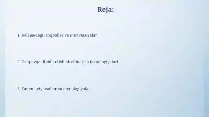 Oziqa lipidlari ishlab chiqarish texnologiyasi 2