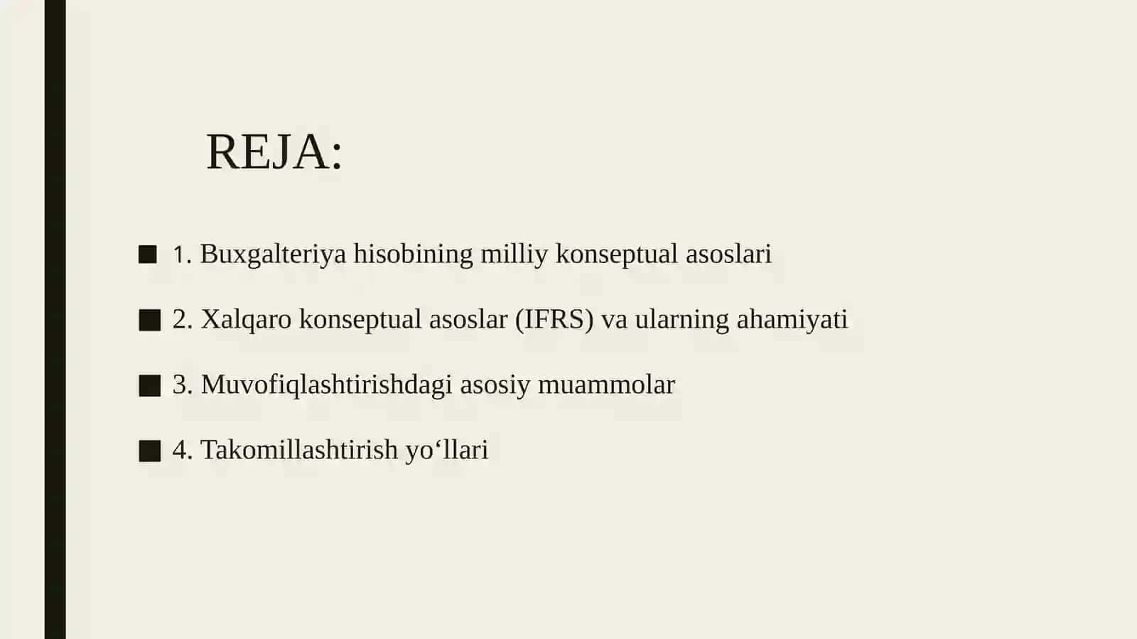 O‘zbekistondabuxgalteriyahisobiningmilliykonseptualasoslarinixalqarokontseptsiyalarigamuvofiqlashtirishdagimuammolarvaunitakomillashtirish 2