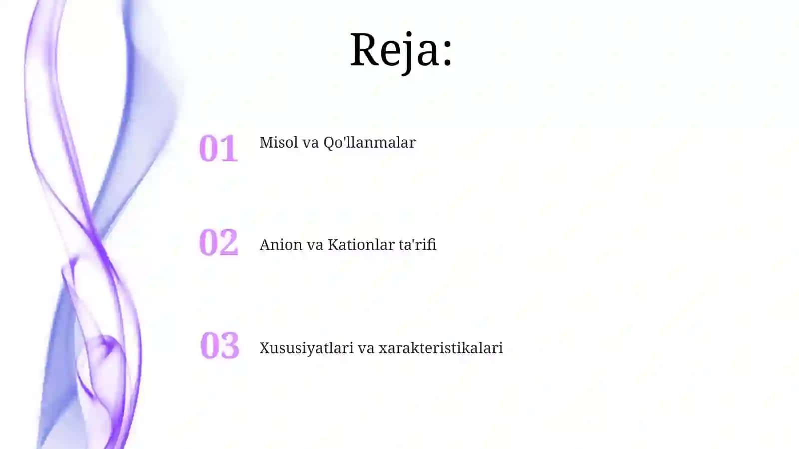 Anionlar va kationlar umumiy takrorlash 2
