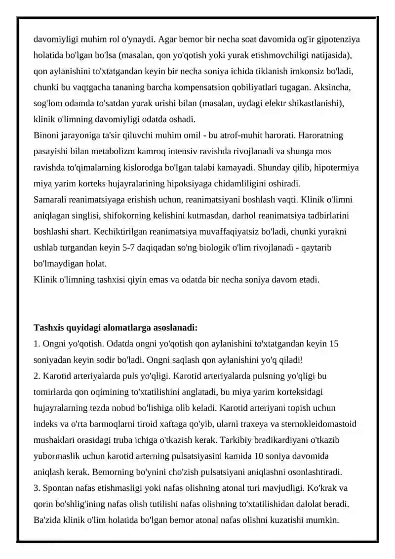 O'LIM SABABLARINING TIBBIY GUVOHNOMASI VA UNI RASMIYLASHTIRISH 2